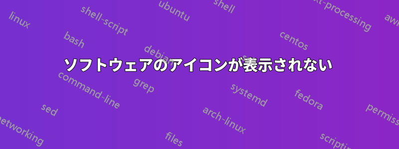 ソフトウェアのアイコンが表示されない