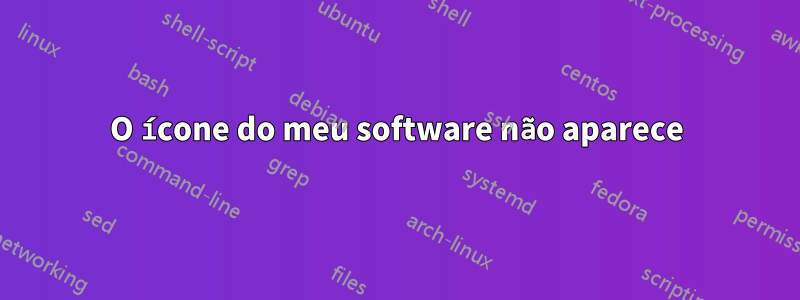 O ícone do meu software não aparece