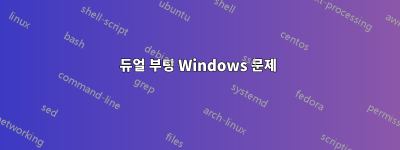 듀얼 부팅 Windows 문제