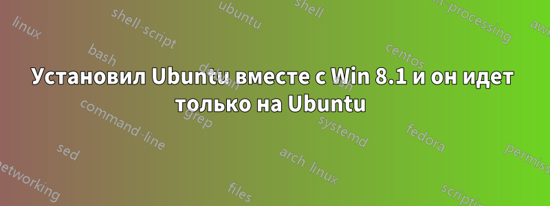 Установил Ubuntu вместе с Win 8.1 и он идет только на Ubuntu 