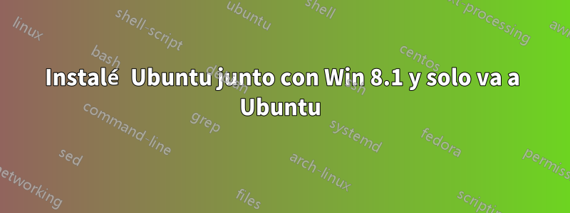 Instalé Ubuntu junto con Win 8.1 y solo va a Ubuntu 