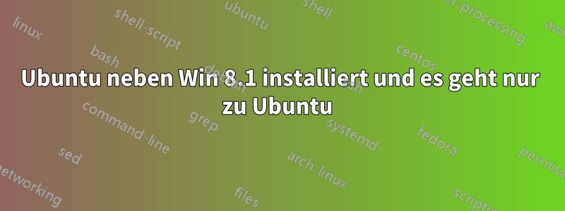 Ubuntu neben Win 8.1 installiert und es geht nur zu Ubuntu 