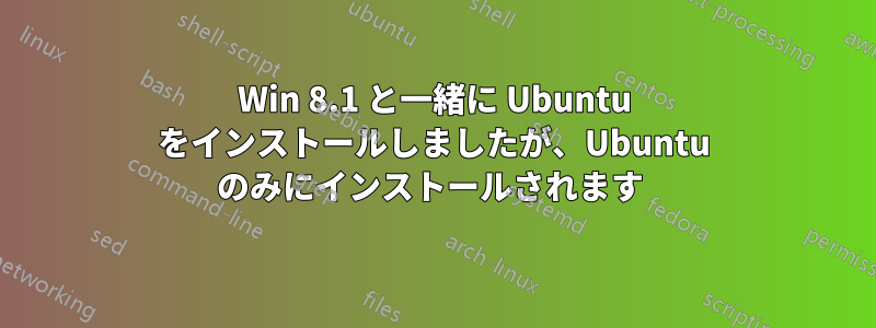 Win 8.1 と一緒に Ubuntu をインストールしましたが、Ubuntu のみにインストールされます 