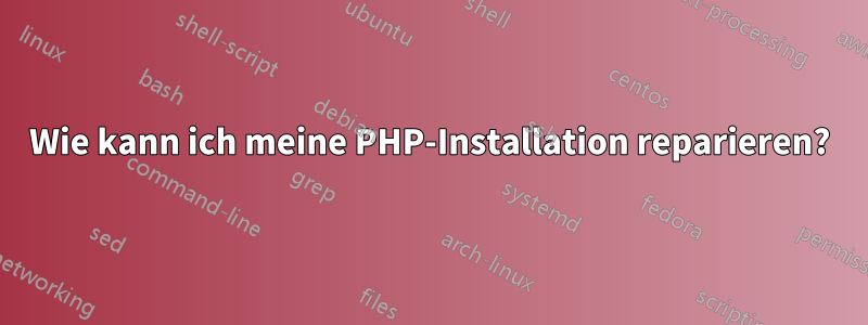 Wie kann ich meine PHP-Installation reparieren?