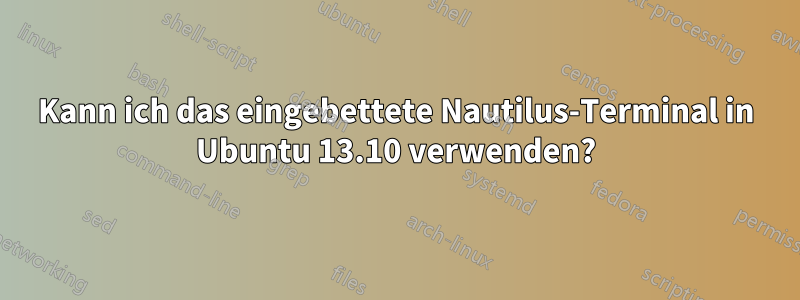 Kann ich das eingebettete Nautilus-Terminal in Ubuntu 13.10 verwenden?