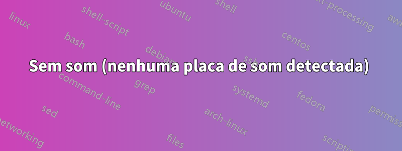 Sem som (nenhuma placa de som detectada)