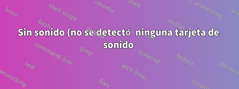 Sin sonido (no se detectó ninguna tarjeta de sonido)
