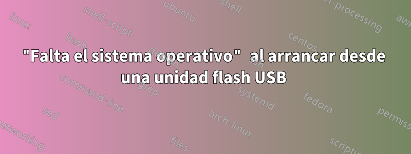 "Falta el sistema operativo" al arrancar desde una unidad flash USB