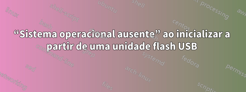 “Sistema operacional ausente” ao inicializar a partir de uma unidade flash USB