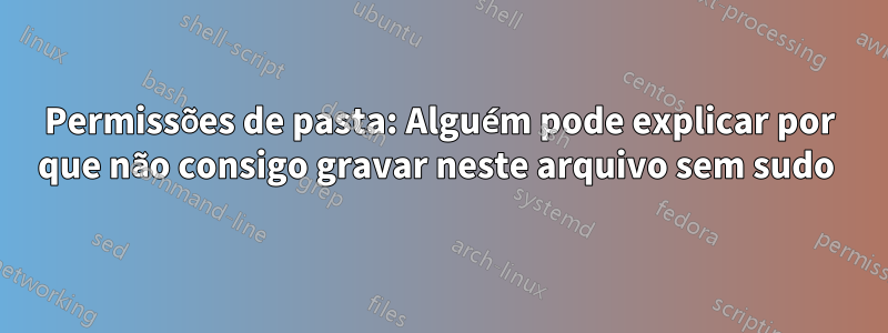 Permissões de pasta: Alguém pode explicar por que não consigo gravar neste arquivo sem sudo 