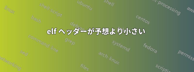 elf ヘッダーが予想より小さい