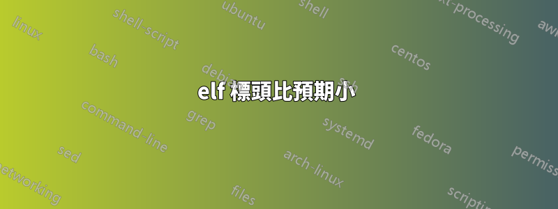 elf 標頭比預期小