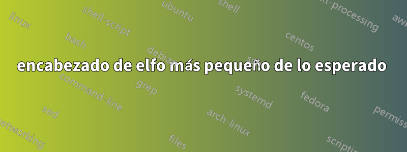 encabezado de elfo más pequeño de lo esperado