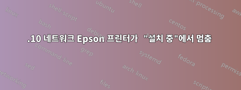 13.10 네트워크 Epson 프린터가 "설치 중"에서 멈춤