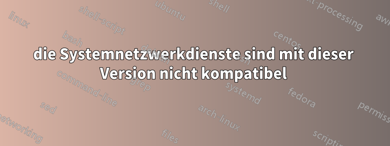 die Systemnetzwerkdienste sind mit dieser Version nicht kompatibel