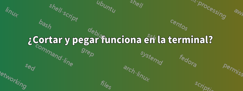 ¿Cortar y pegar funciona en la terminal?