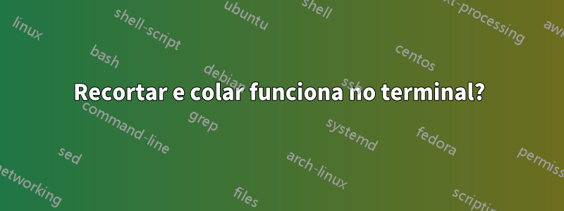 Recortar e colar funciona no terminal?