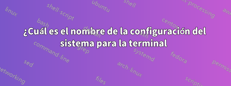 ¿Cuál es el nombre de la configuración del sistema para la terminal 