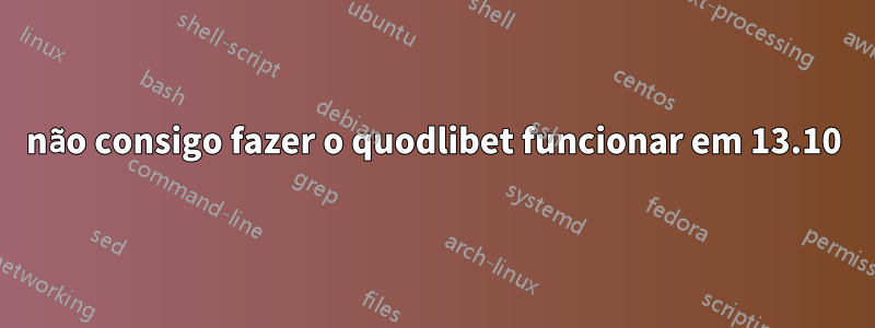 não consigo fazer o quodlibet funcionar em 13.10