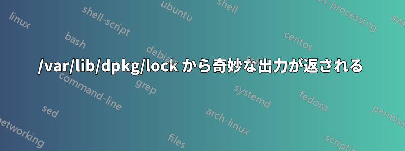 /var/lib/dpkg/lock から奇妙な出力が返される