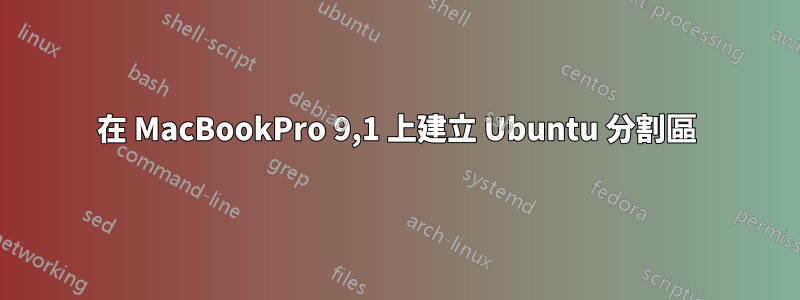 在 MacBookPro 9,1 上建立 Ubuntu 分割區