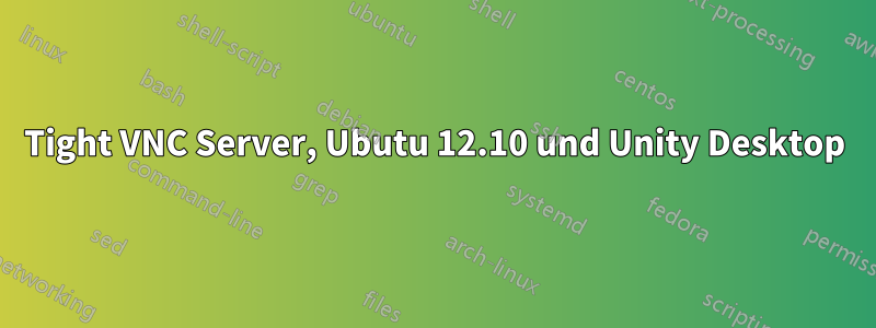 Tight VNC Server, Ubutu 12.10 und Unity Desktop