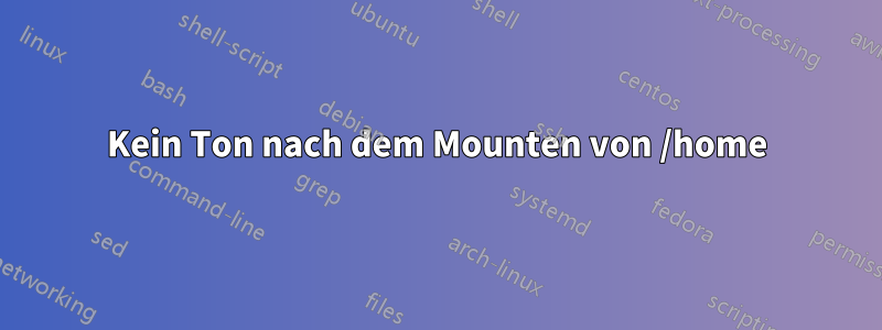 Kein Ton nach dem Mounten von /home