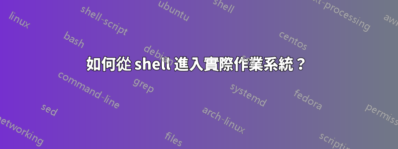 如何從 shell 進入實際作業系統？