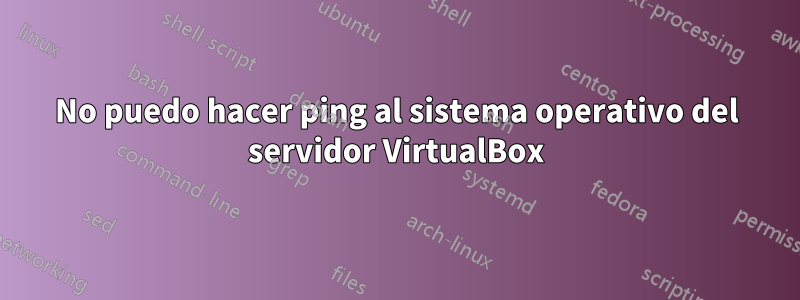 No puedo hacer ping al sistema operativo del servidor VirtualBox