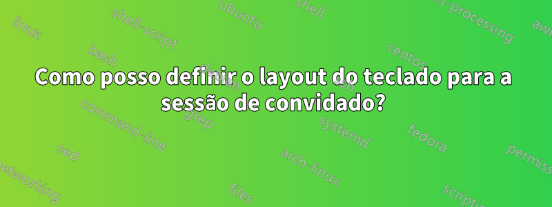 Como posso definir o layout do teclado para a sessão de convidado?