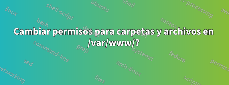 Cambiar permisos para carpetas y archivos en /var/www/?