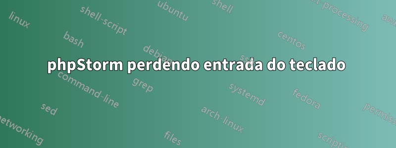 phpStorm perdendo entrada do teclado