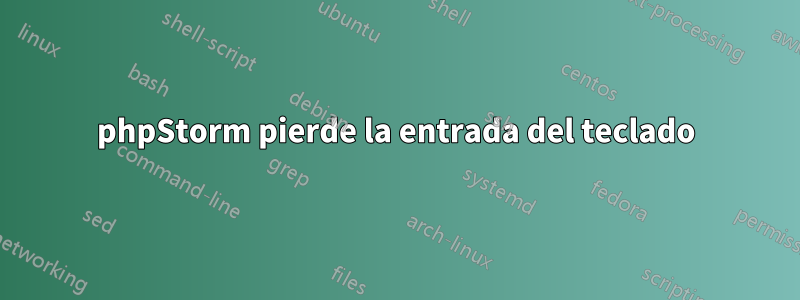 phpStorm pierde la entrada del teclado