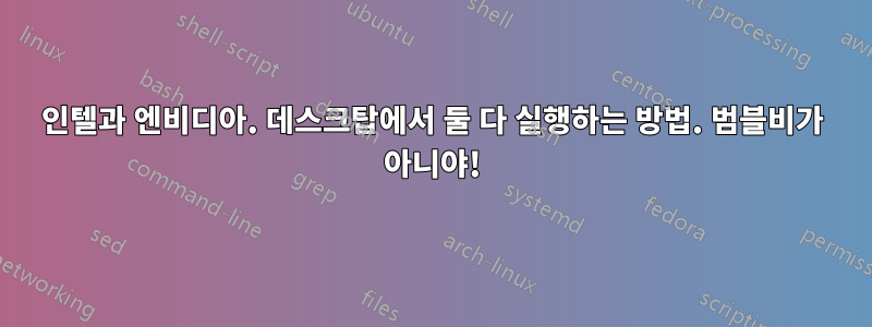 인텔과 엔비디아. 데스크탑에서 둘 다 실행하는 방법. 범블비가 아니야!