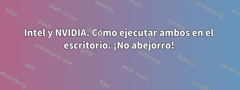 Intel y NVIDIA. Cómo ejecutar ambos en el escritorio. ¡No abejorro!