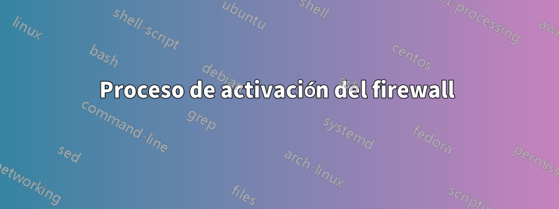 Proceso de activación del firewall