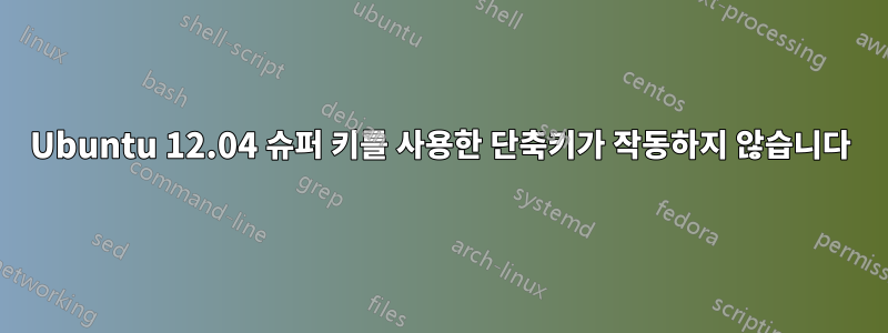 Ubuntu 12.04 슈퍼 키를 사용한 단축키가 작동하지 않습니다