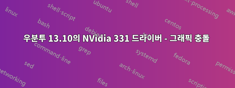 우분투 13.10의 NVidia 331 드라이버 - 그래픽 충돌