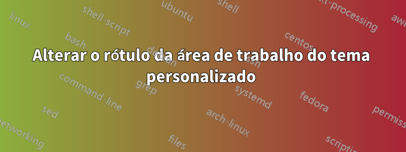 Alterar o rótulo da área de trabalho do tema personalizado