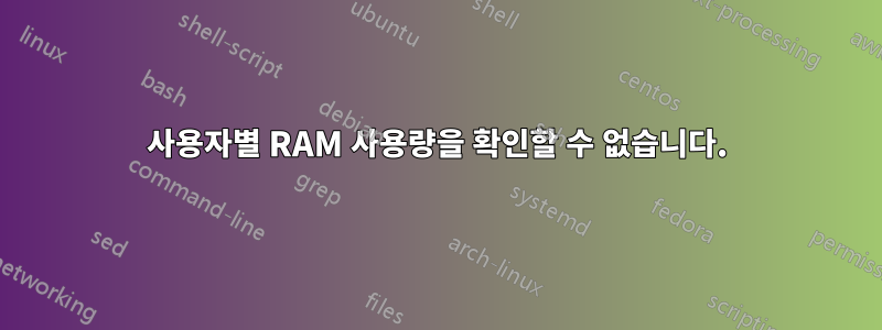 사용자별 RAM 사용량을 확인할 수 없습니다.