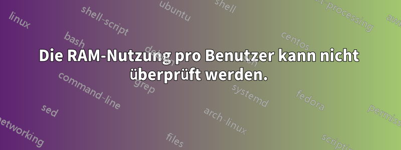 Die RAM-Nutzung pro Benutzer kann nicht überprüft werden.