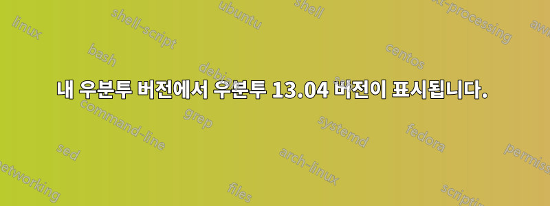 내 우분투 버전에서 우분투 13.04 버전이 표시됩니다.