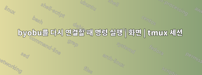 byobu를 다시 연결할 때 명령 실행 | 화면 | tmux 세션