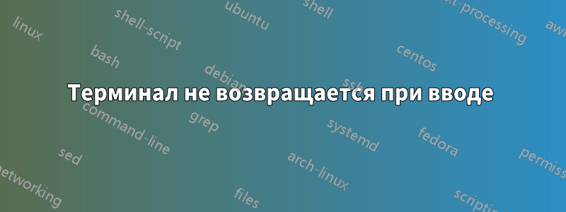 Терминал не возвращается при вводе