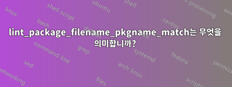 lint_package_filename_pkgname_match는 무엇을 의미합니까?