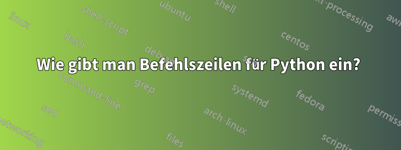 Wie gibt man Befehlszeilen für Python ein?