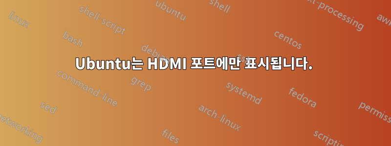 Ubuntu는 HDMI 포트에만 표시됩니다.