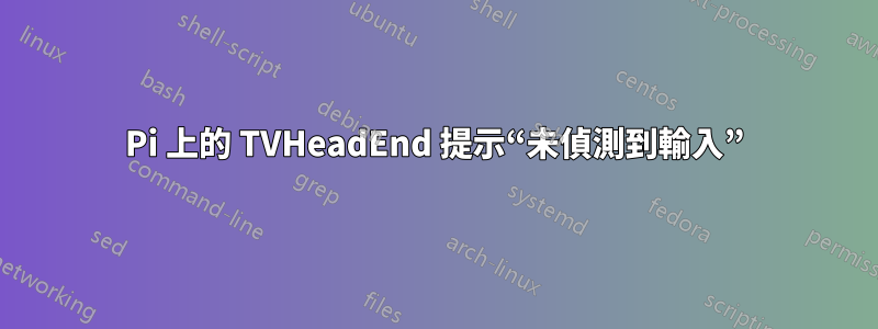 Pi 上的 TVHeadEnd 提示“未偵測到輸入”