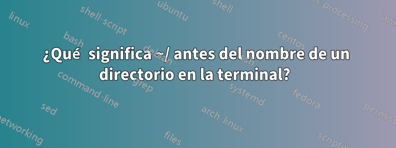 ¿Qué significa ~/ antes del nombre de un directorio en la terminal? 