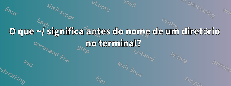 O que ~/ significa antes do nome de um diretório no terminal? 